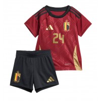 Camisa de Futebol Bélgica Amadou Onana #24 Equipamento Principal Infantil Europeu 2024 Manga Curta (+ Calças curtas)